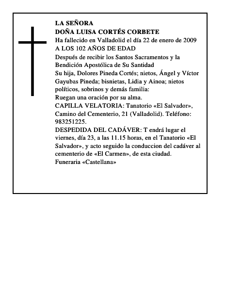 DOÑA LUISA CORTÉS CORBETE
