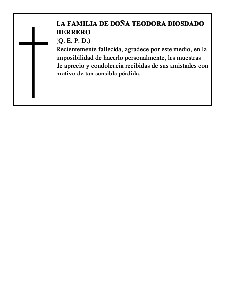 LA FAMILIA DE DOÑA TEODORA DIOSDADO HERRERO
