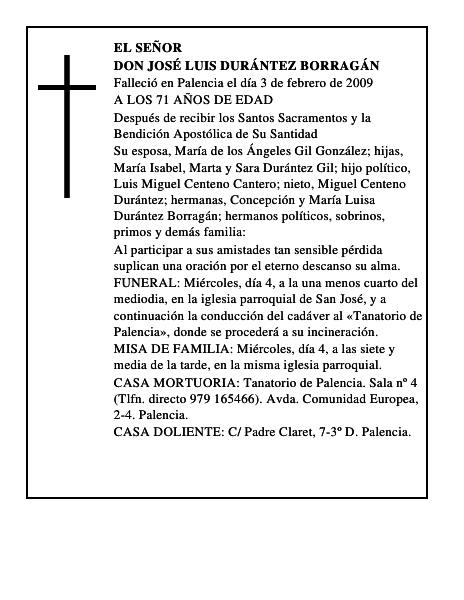 DON JOSÉ LUIS DURÁNTEZ BORRAGÁN