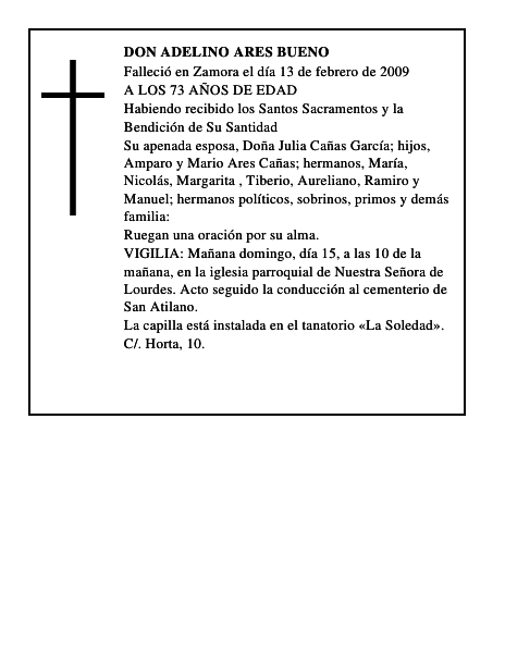 DON ADELINO ARES BUENO