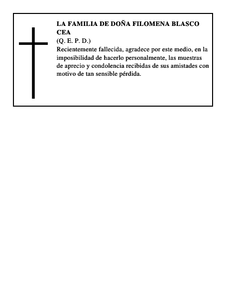 LA FAMILIA DE DOÑA FILOMENA BLASCO CEA