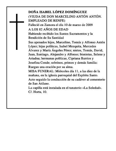 DOÑA ISABEL LÓPEZ DOMÍNGUEZ