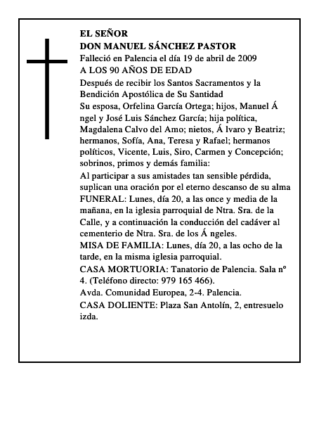 DON MANUEL SÁNCHEZ PASTOR