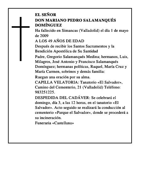 DON MARIANO PEDRO SALAMANQUÉS DOMÍNGUEZ