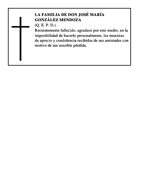 LA FAMILIA DE DON JOSÉ MARÍA GONZÁLEZ MENDOZA