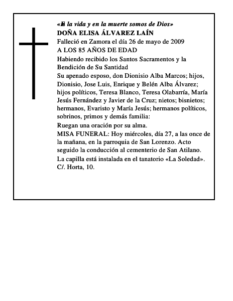 DOÑA ELISA ÁLVAREZ LAÍN