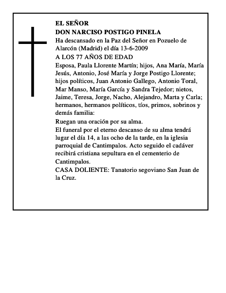 DON NARCISO POSTIGO PINELA
