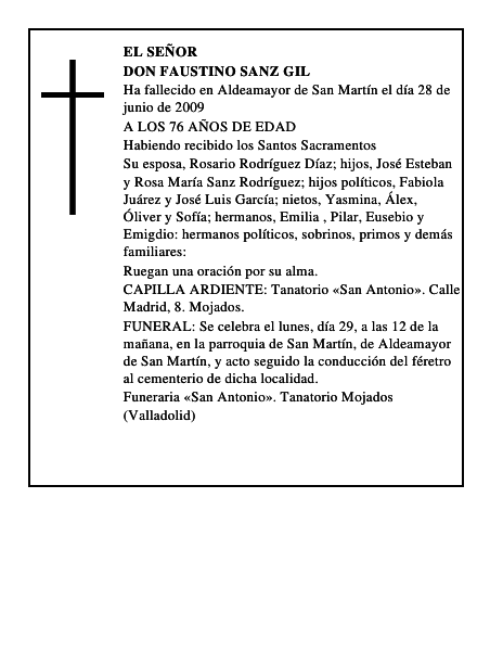 DON FAUSTINO SANZ GIL