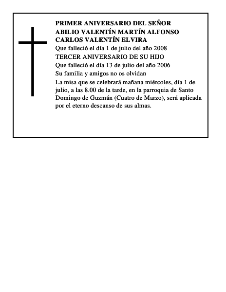 ABILIO VALENTÍN MARTÍN ALFONSO CARLOS VALENTÍN ELVIRA