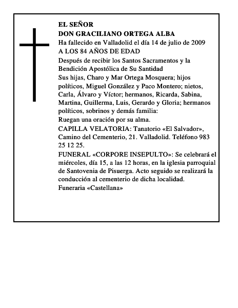 DON GRACILIANO ORTEGA ALBA