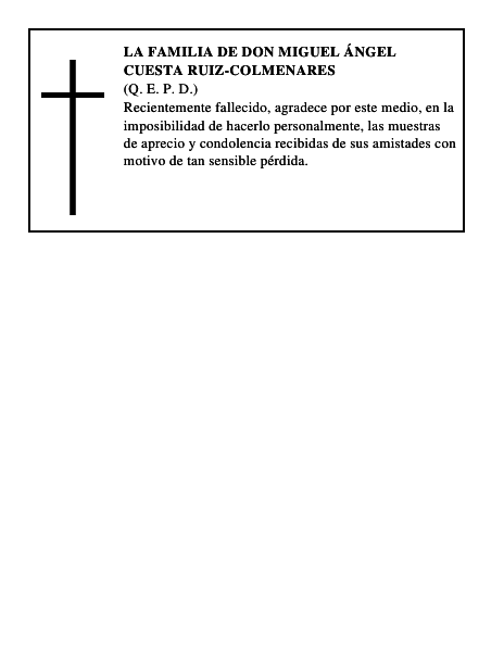 LA FAMILIA DE DON MIGUEL ÁNGEL CUESTA RUIZ-COLMENARES
