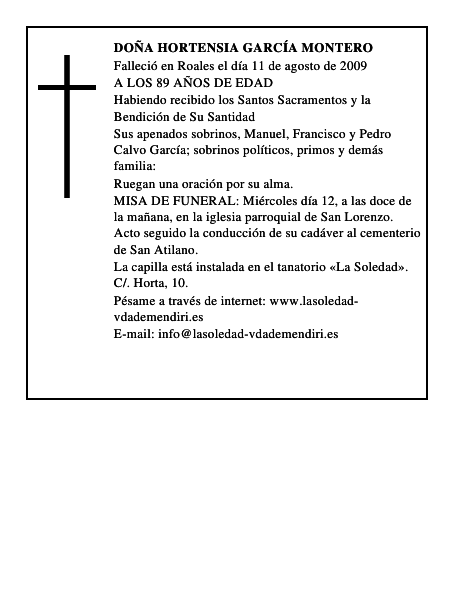 DOÑA HORTENSIA GARCÍA MONTERO