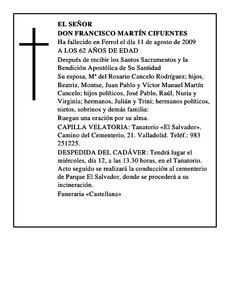 DON FRANCISCO MARTÍN CIFUENTES