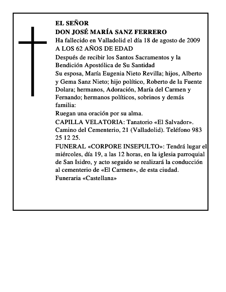 DON JOSÉ MARÍA SANZ FERRERO