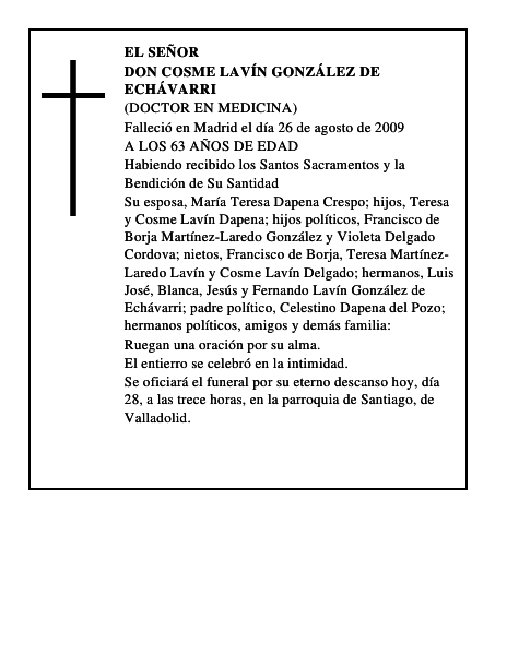 DON COSME LAVÍN GONZÁLEZ DE ECHÁVARRI