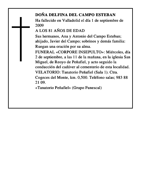 DOÑA DELFINA DEL CAMPO ESTEBAN