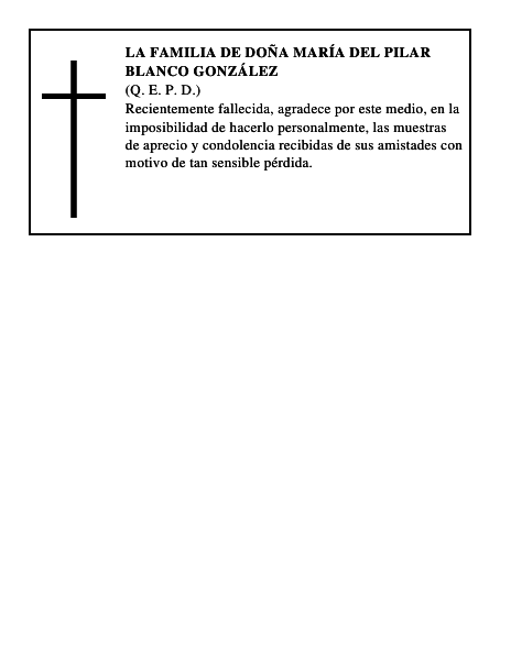 LA FAMILIA DE DOÑA MARÍA DEL PILAR BLANCO GONZÁLEZ