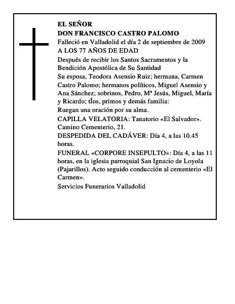 DON FRANCISCO CASTRO PALOMO