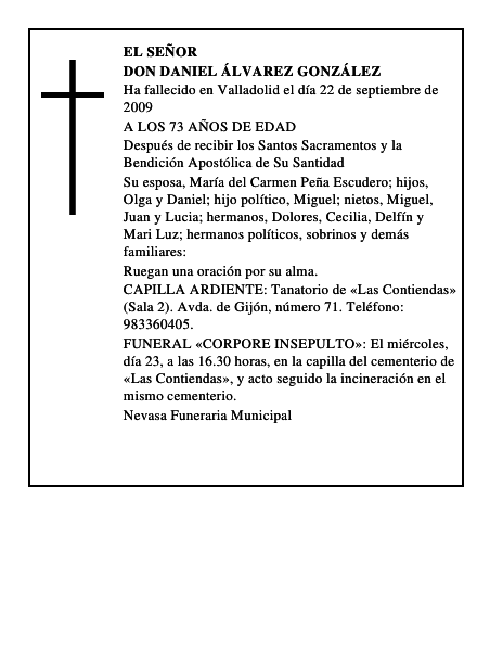 DON DANIEL ÁLVAREZ GONZÁLEZ