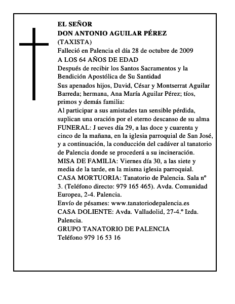 DON ANTONIO AGUILAR PÉREZ