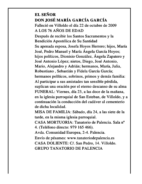 DON JOSÉ MARÍA GARCÍA GARCÍA