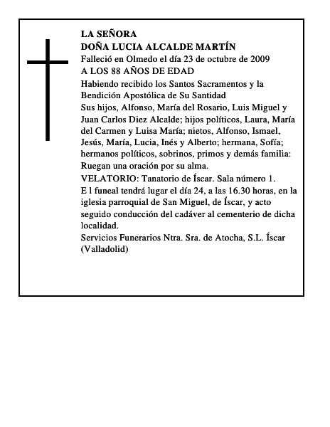 DOÑA LUCIA ALCALDE MARTÍN