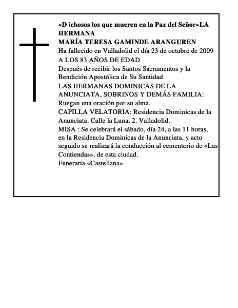 MARÍA TERESA GAMINDE ARANGUREN