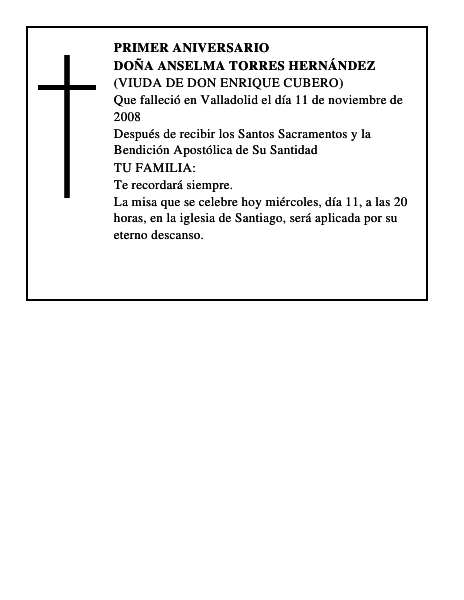 DOÑA ANSELMA TORRES HERNÁNDEZ