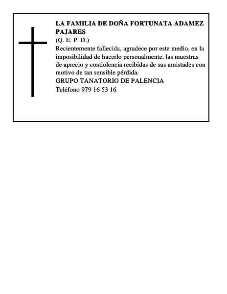 LA FAMILIA DE DOÑA FORTUNATA ADAMEZ PAJARES