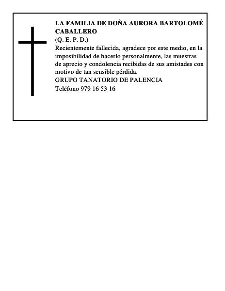 LA FAMILIA DE DOÑA AURORA BARTOLOMÉ CABALLERO