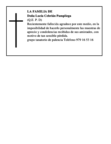 Doña Lucía Cebrián Pampliega