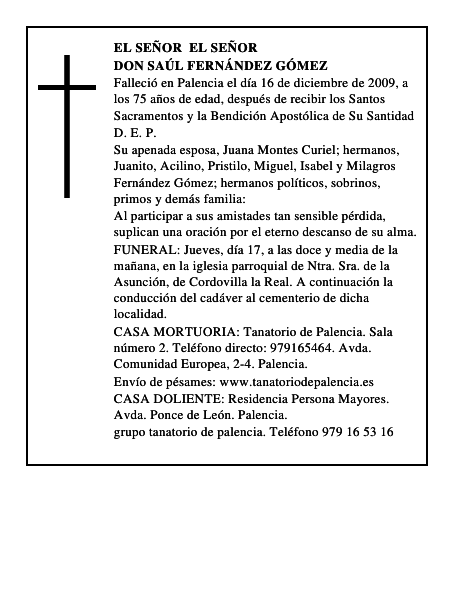 Don Saúl Fernández Gómez