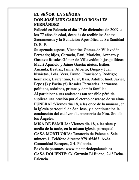 Don José Luis Carmelo Rosales Fernández