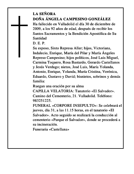 Doña Ángela Campesino González