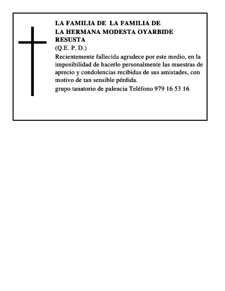 La Hermana Modesta Oyarbide Resusta