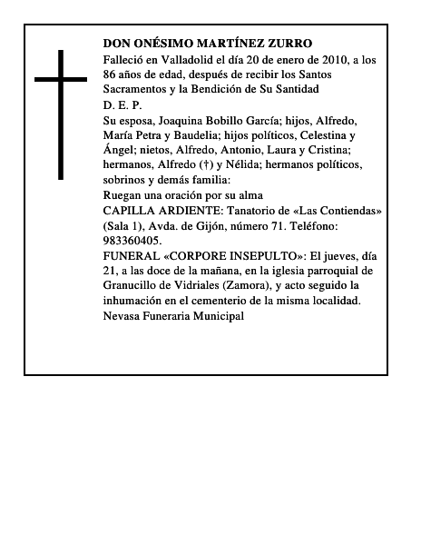 Don Onésimo Martínez Zurro