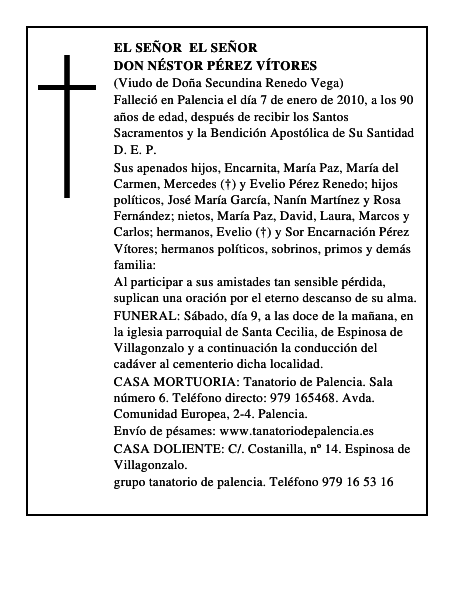 Don Néstor Pérez Vítores