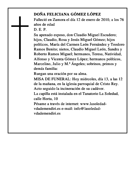 Doña Feliciana Gómez López