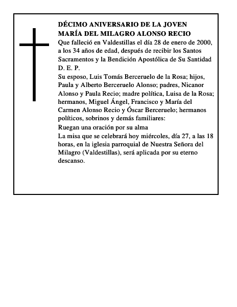 María del Milagro Alonso Recio