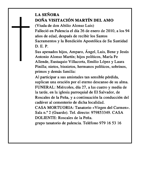 Doña Visitación Martín del Amo