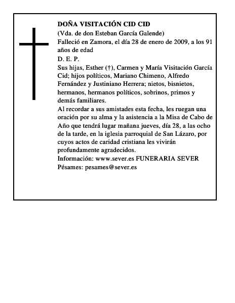 Doña Visitación Cid Cid