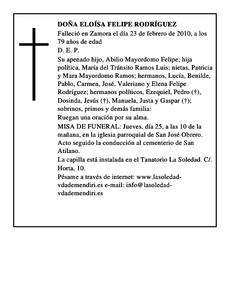 Doña Eloísa Felipe Rodríguez