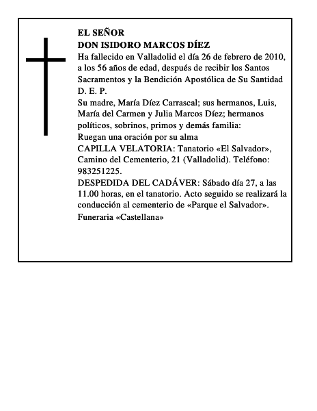 Don Isidoro Marcos Díez