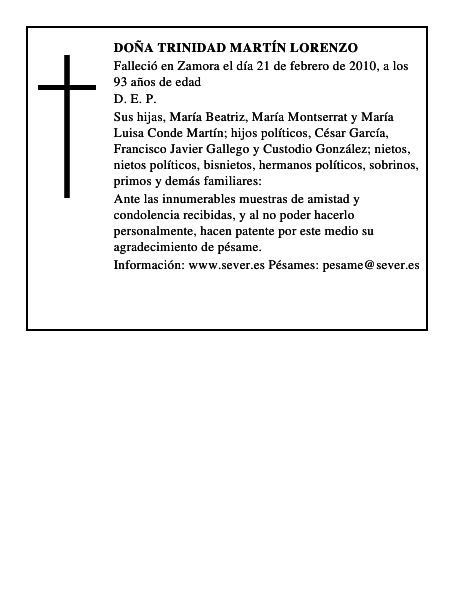 Doña Trinidad Martín Lorenzo
