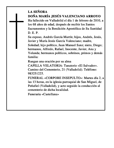 Doña María Jesús Valenciano Arroyo