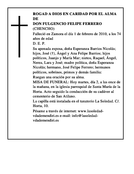 Don Fulgencio Felipe Ferrero