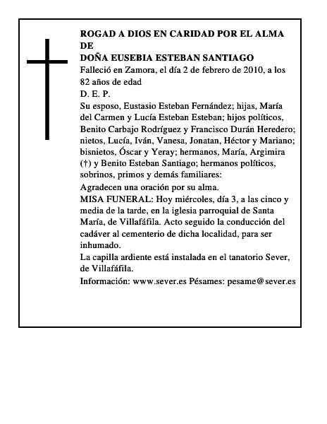 Doña Eusebia Esteban Santiago