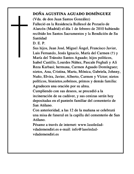Doña Agustina Aguado Domínguez