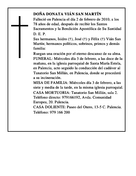 Doña Donata Vián San Martín