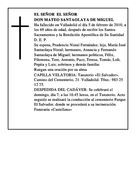 Don Mateo Santaolaya de Miguel